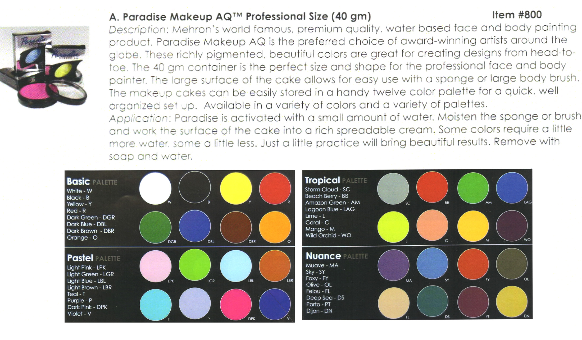 Mehron - Paradise Makeup AQ